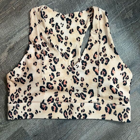 Fabletics Other - Fabletics On-The- Go Large Leopard Print Sports Bra with Cut Out
